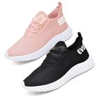 2 Tênis Masculino Caminhada Colmeia Confortavel Exclusivo Branco/Rose - EVOLTENN