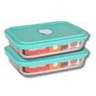 2 Travessa Facilita de Vidro com Tampa 750ML Marinex Doce