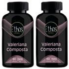 2 Valeriana Composta 500mg 120 Cápsulas - Melissa, Passiflora e Mulungu- Ethos Nutrition