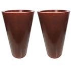 2 Vaso Liso Com Brilho Decorativo De Polietileno Para Plantas E Flores