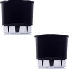 2 Vaso Raiz Autoirrigavel 21X18 Preto Área Interna Externa