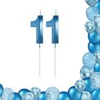 2 Velas De Aniversario Numero Azul Design Idades Diversas - Silver Festas