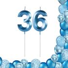 2 Velas De Aniversario Numero Azul Design Idades Diversas - Silver Festas