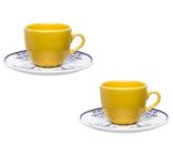 2 Xícaras Café Porcelana 75Ml Com Pires Coup Lisboa Oxford