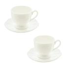 2 Xícaras Com Pires Porcelana Café New Bone Butterfly 100Ml