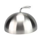 20/24/26/28cm Capa de bife de aço inoxidável Teppanyaki Dome Dish Lid Home Round Oil Proof Food Food Kitchen Cooking Tools - 24CM