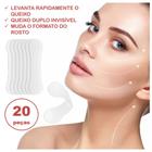 20 Adesivos Facial Invisível Estica a Pele Fita Face Lifting Antirruugas Antienvelhecimento