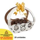 20 Cesta P Páscoa Mdf Branco Ifood Presente Chocolate Ovo