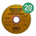 20 Discos De Corte Para Cortar Aço 4,5 "115 mm Cortes Finos Ferro Barra BOM5109 - Bomder