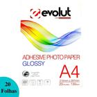20 Folhas Papel Fotográfico Adesivo Glossy A4 130G Premium