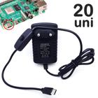 20 Fontes Para Raspberry Pi Dc Chaveada 5v 3a Plug Usb-C Muito Útil U1002 - Adapter