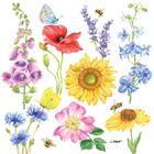 20 Guardanapos para Decoupage Ambiente Flores e Abelhas