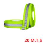 20 Metros Fita Faixa Refletiva 50 mm Para Uniformes Roupa Profissional Jaleco Longa Sinalização Colete Segurança Gorgurão Bricolage Cinza Fluorescente