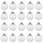 20 PCs Clear Plastic Fillable Ornament Balls, Removeable Top Clear Hanging Ornaments Ball, DIY Plastic Ornaments Round Balls, Perfect for Decoration On Christmas Trees, Wedding, Party(60mm)