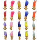 20 Pcs miniaturas mini Lucky Troll Dolls com cabelo cromático PVC Tiny Action Figures 80s 'Vintage Good Luck Dolls Kids Troll Dolls para a coleção de presentes de aniversário festa favor para crianças