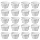 20 Ramekins Brancos Coza Canelados 90ml Plástico Molheira Bowls Pequenos Uno