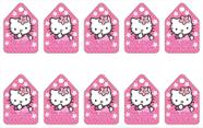 20 Tags de Agradecimento Hello Kitty Rosa 55 mm x 37 mm - Produto artesanal