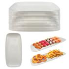 20 Travessas Prato Branco Petisco Sushi 30cm Melamina Premium Bestfer