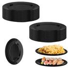 20 Travessas Prato Preto Oval para Sushi Petisco 25cm Melamina Fuxing