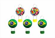 20 tubetes 13cm para doces Copa do Mundo Brasil