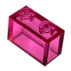 200 Peças LEGO Trans-Dark Pink 1x2 - Tijolos LEGO