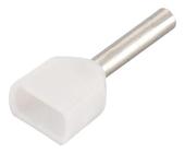 200 X Terminal Conector Tubular Ilhós Duplo 0,5Mm Branco