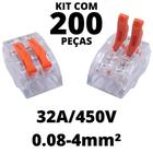 200un Conector Emenda Derivação Para Iluminação 2 vias 4mm² 32A/450V