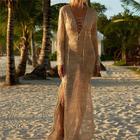 2022 nova chegada sexy praia cobrir crochê mulher banho rash guard kaftan envoltório vestido robe de plage saida de praia q194