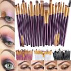 20pcs Maquiagem BRUSHES Kit Set Pó Fundação Sombra Eyeliner Lip Brush NEW ... (BRANCO + OURO)