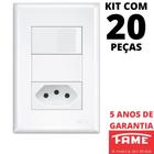 20un Interruptor Simples 16A e Tomada Padrão 2P+T 10A Com Placa Evidence FAME