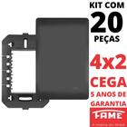 20un Placa 4X2 Cega Com Suporte Habitat Black FAME