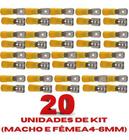 20un Terminais Macho e Fêmea Amarelo Conector Pré Isolado Fios 4-6mm Painéis e Quadros de Distribuição Elétrica