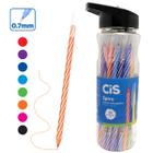 24 Canetas Coloridas Cis Spiro Esferográfica Ponta Fina Agulha 0.7mm NF Cores Sortidas