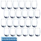 24 Copos Vidro Duravel Transparente Redondo 465ml Aruba Nadir