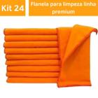 24 Flanelas Laranja Ou Branco Grande Limpeza Atacado Kit Top