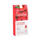 24 Folhas Cera Depilatória Facial Morango - Depilflax