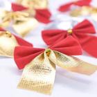 24 Laços Decorativo Árvore Natalino Vermelho Dourado 8 cm