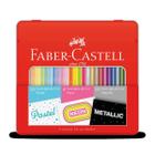 24 Lápis de Cor Faber-Castell 10 Pastel 4 Neon 10 Metálico