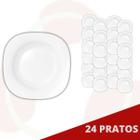 24 Prato Plaza Fundo Branco 21CM Massas Caldos Sopa Duralex