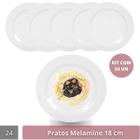 24 Pratos Sobremesa Melamine Pratinho Buffet 18cm