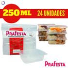 24 Un Pote Descartável 250/350/500/750/1000ml Freezer Microondas Marmita Fitness - Prafesta