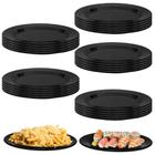 25 Travessas Prato Preto Oval para Sushi Petisco 25cm Melamina Fuxing