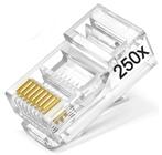 250x Conector RJ45 Cat5e Macho Tomada de Rede Lan Internet