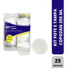 25u Pote Descartável Redondo Freezer E Microondas 250ml 1pct