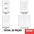 25un Tomadas Interruptores Com Placa 4x2 4x4 Evidence FAME K157