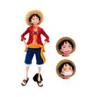 28cm One Piece Luffy Action Figure Face Changing Smiley Três Formas Anime Modelo Brinquedo - Bandai