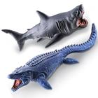 2un Brinquedos Tubarão e Mosassauro Realista Vinil 26cm 30cm