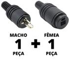 2un Conector Plug Paf Din 2 Pinos Macho e Femea Philips Akai Grundig Marantz Sansui Telefunken - C&B Conectores