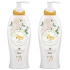 2UN Loção Hidratante Corporal Rosas Brancas 300ml Davene