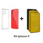 2UN Películas 9D Flexível Fosca + 1UN Capa Capinha Transparente Anti Impacto Para Iphone 11